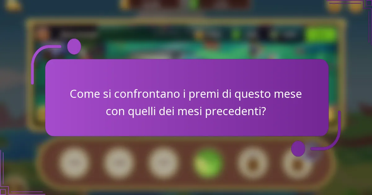 Come si confrontano i premi di questo mese con quelli dei mesi precedenti?