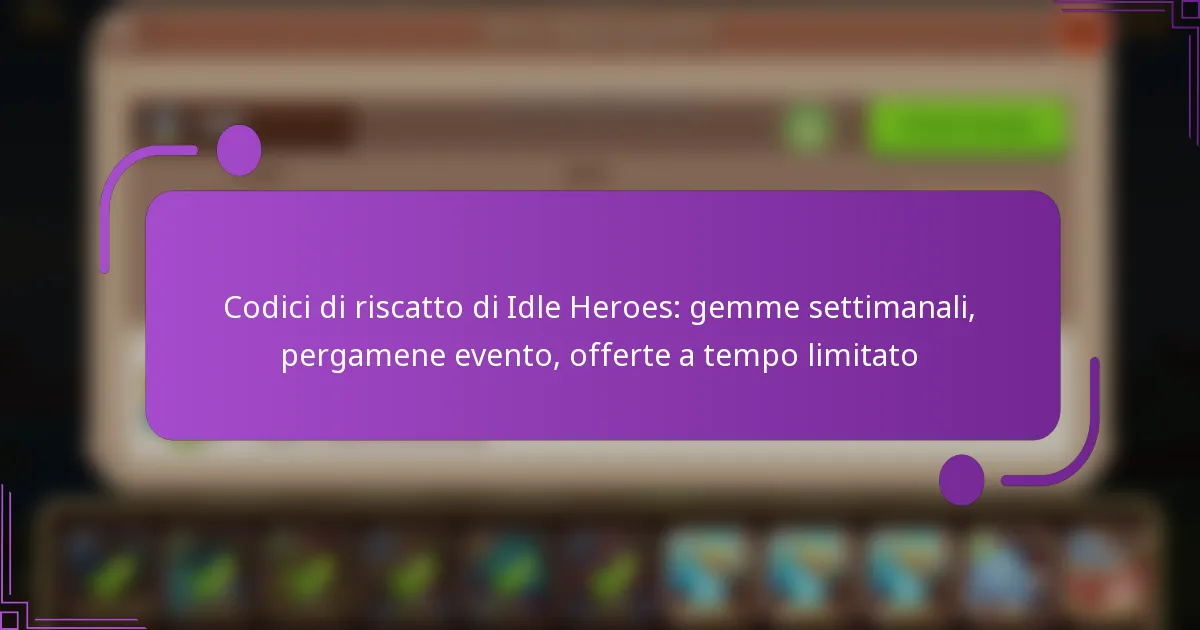 Codici di riscatto di Idle Heroes: gemme settimanali, pergamene evento, offerte a tempo limitato